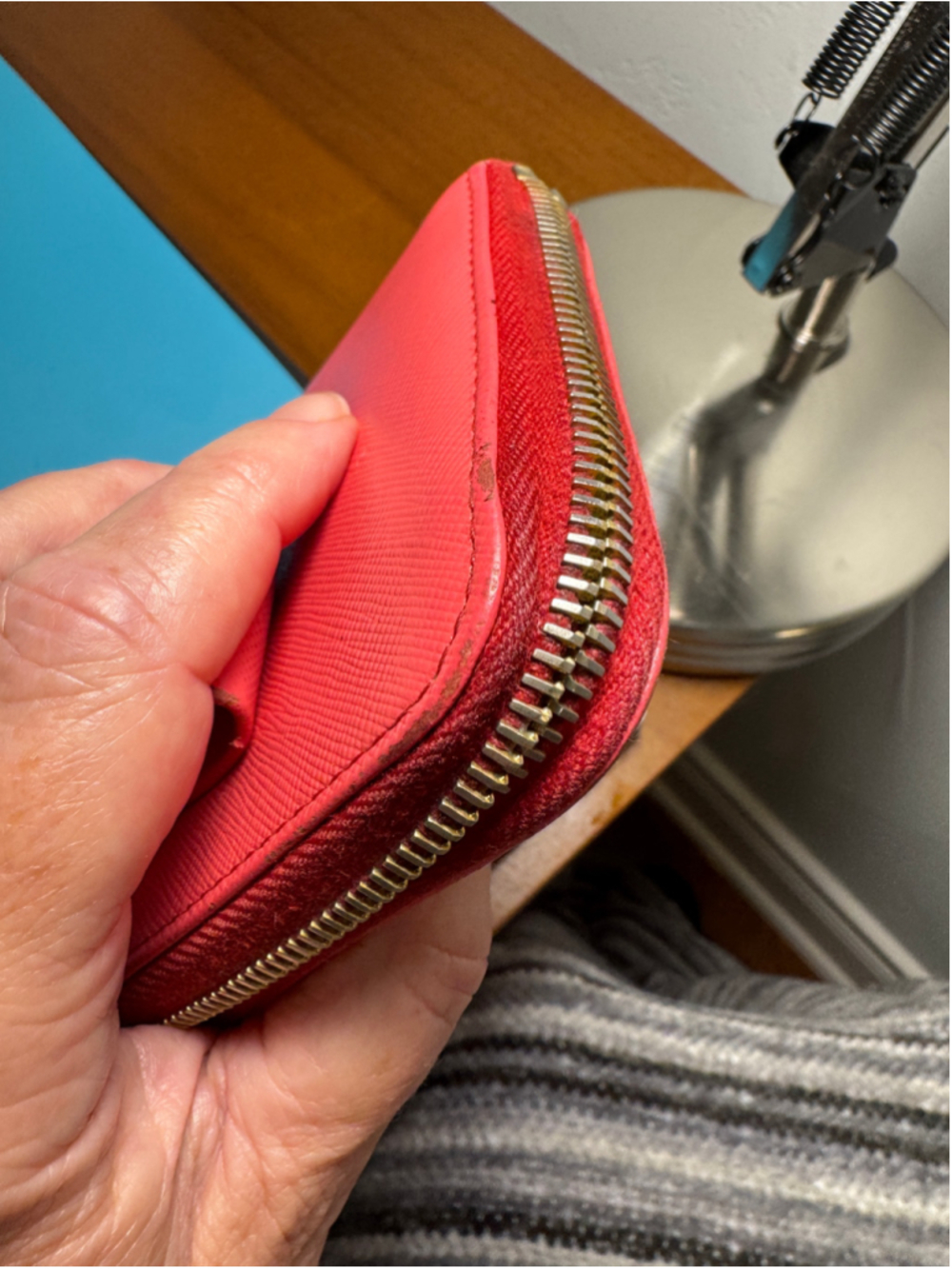Prada Bow Long Wallet Dark Coral Pink - Picture 12 of 14